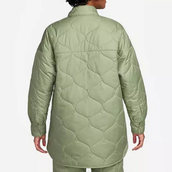 NWT New Nike Sportswear Essential Women's Quilted Trench M Coat Jacket Button - Picture 2 of 7
